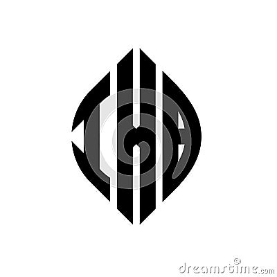 IXB circle letter logo design with circle and ellipse shape. IXB ellipse letters with typographic style. The three initials form a Vector Illustration