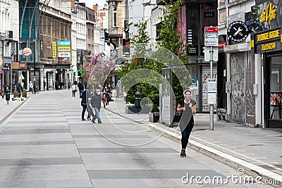 Ixelles, Brussels Capital Region - Belgium - Multi cultural shopping street in a pedestrian zone Editorial Stock Photo