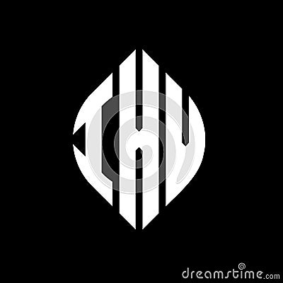 IXV circle letter logo design with circle and ellipse shape. IXV ellipse letters with typographic style. The three initials form a Vector Illustration