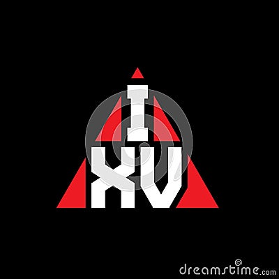 IXV triangle letter logo design with triangle shape. IXV triangle logo design monogram. IXV triangle vector logo template with red Vector Illustration