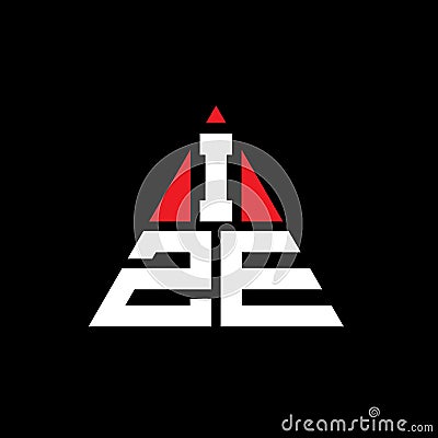 IZE triangle letter logo design with triangle shape. IZE triangle logo design monogram. IZE triangle vector logo template with red Vector Illustration
