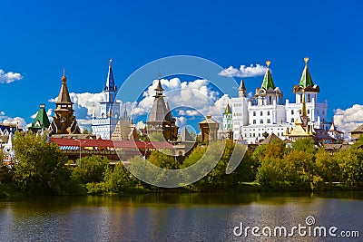 Izmailovo Kremlin and lake - Moscow Russian Stock Photo