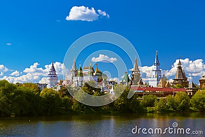 Izmailovo Kremlin and lake - Moscow Russian Stock Photo