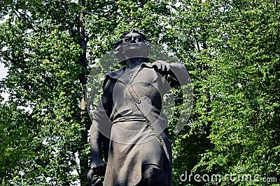 Izmailovo manor in Moscow. Monument to Russian Emperor Peter First Stock Photo
