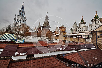 Izmailovsky Kremlin famous landmark in Moscow Editorial Stock Photo