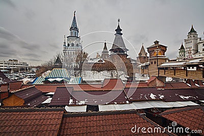 Izmailovsky Kremlin famous landmark in Moscow Editorial Stock Photo