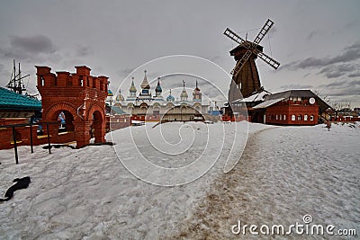 Izmailovsky Kremlin famous landmark in Moscow Stock Photo