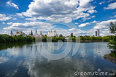 Izmaylovsky Kremlin in Moscow. Stock Photo