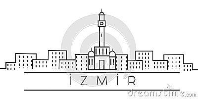 Izmir city outline icon. Elements of Turkey cities illustration icons. Signs, symbols can be used for web, logo, mobile app, UI, Cartoon Illustration