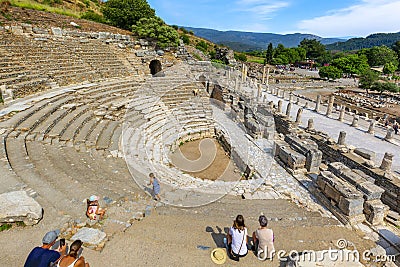 Ephesus Ancient City is located in the district in Selcuk of Izmir. Editorial Stock Photo