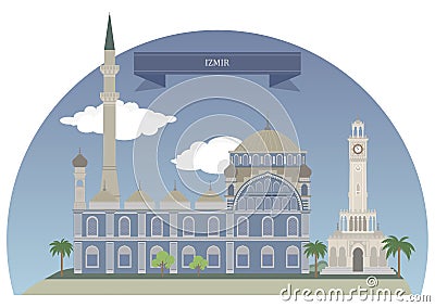 Izmir, Turkey Vector Illustration