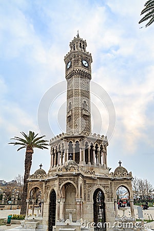 Izmir watch tower saat kulesi in konak square Stock Photo