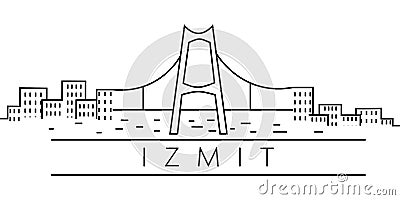 Izmit city outline icon. Elements of Turkey cities illustration icons. Signs, symbols can be used for web, logo, mobile app, UI, Cartoon Illustration