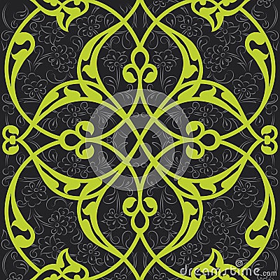 Iznik tile seamless pattern design, classical Ottoman Turkish st Vector Illustration