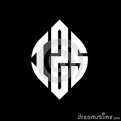IZS circle letter logo design with circle and ellipse shape. IZS ellipse letters with typographic style. The three initials form a Vector Illustration