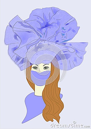 Izzy`s Derby Day Hat and Mask Cartoon Illustration