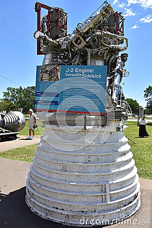 J-2 Engine at Rocket Park at Space Center Houston in Texas Editorial Stock Photo