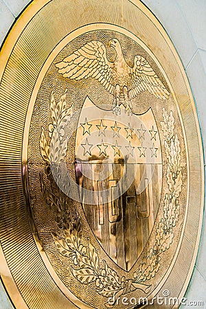 10-J Gold Seal at United States Federal Reserve Editorial Stock Photo