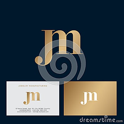 J and M monogram. J, M letters combined. Logo for beauty care, jewelry, lingerie or cosmetics. Vector Illustration