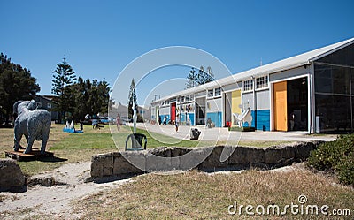 J Shed with Outdoor Sculptures Editorial Stock Photo