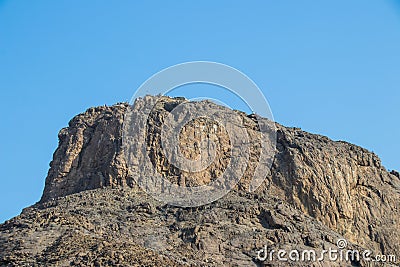 Jabal an-Nour. Magnificent view of the top of Jabal Nur, where Hira Cave is situated. Stock Photo