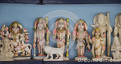 Statues of Hindu god and goddess Editorial Stock Photo