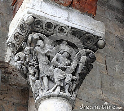 Jaca cathedral chapiter romanesque king David Stock Photo