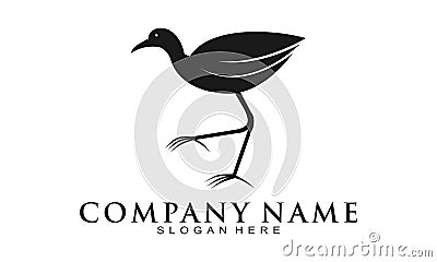 Jacana bird illustration vector logo Vector Illustration