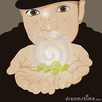 Jack and beans Vector Illustration