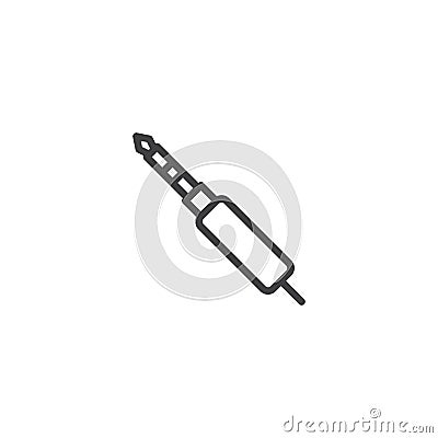 Jack connector cable line icon Vector Illustration