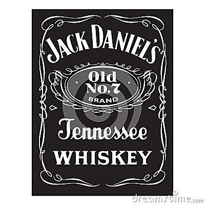 Jack Daniels whiskey logo editorial illustration Vector Illustration