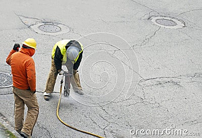 Jack Hammer Crew Stock Photo