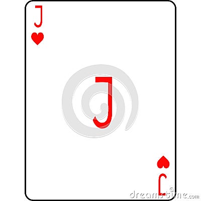 Jack of hearts. A deck of poker cards. Vector Illustration