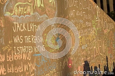 Jack Layton - Chalk Memorial. Editorial Stock Photo