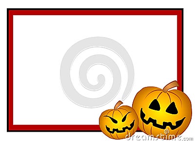 Jack-O-Lantern Frame Border Cartoon Illustration