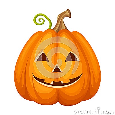 Jack-O-Lantern. Halloween pumpkin. Vector illustration. Vector Illustration