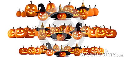 Jack O Lantern Halloween pumpkins Stock Photo