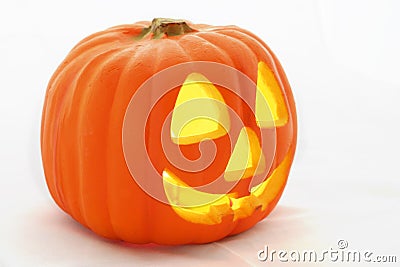 Jack-O-Lantern Profile on White Stock Photo