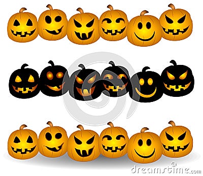 Jack O Lantern Pumpkin Borders Stock Photo