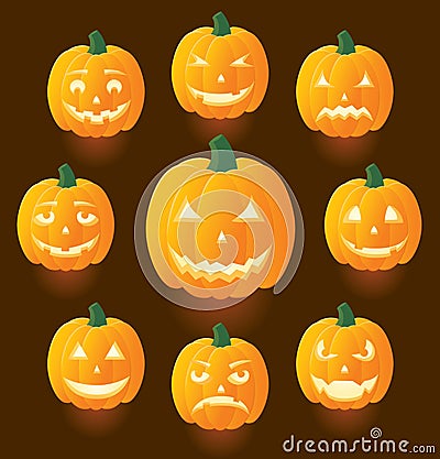 Jack O'Lanterns Vector Illustration