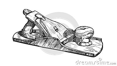 Jack-plane Hand Industry Instrument Closeup Vector Vector Illustration