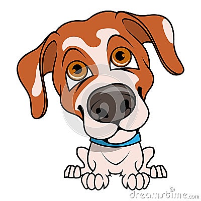 Jack Russell Terrier. Vector illustration of a Ukrainian dog named Patron. Cute puppy. Beautiful domestic dog Vector Illustration