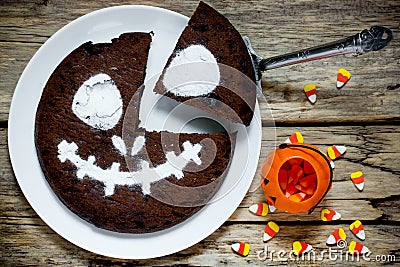 Jack skeleton cake, Halloween chocolate cake Stock Photo