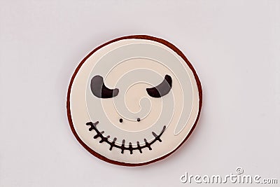 Jack Skellington gingerbread cookie. Stock Photo