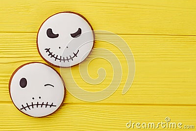 Jack Skellington sugar cookies. Stock Photo