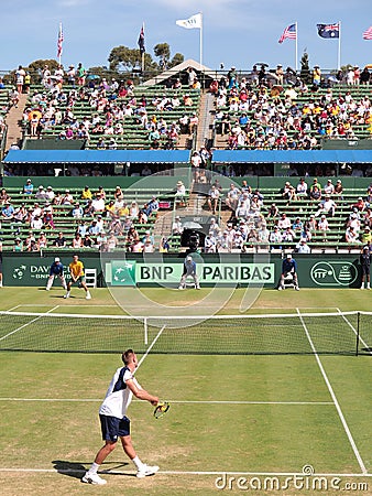 Jack Sock at the Davis Cup tie against Australia at Kooyong Lawn Tennis Club Editorial Stock Photo