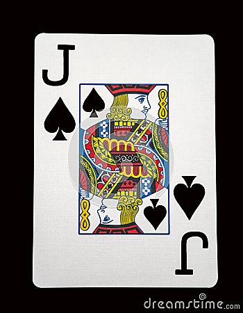 Jack of spades card with clipping path Stock Photo