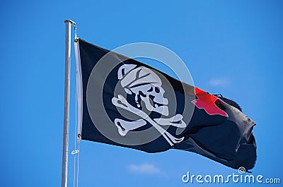 Jack Sparrow Flag Jolly Roger Skull Crossbones Stock Photo