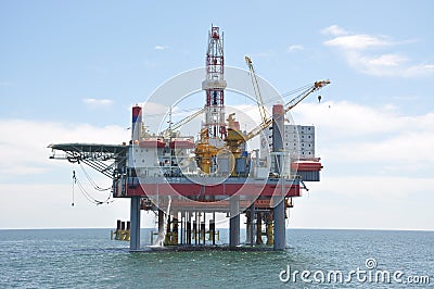 Jack-up drilling platform in the Bohai Sea Editorial Stock Photo