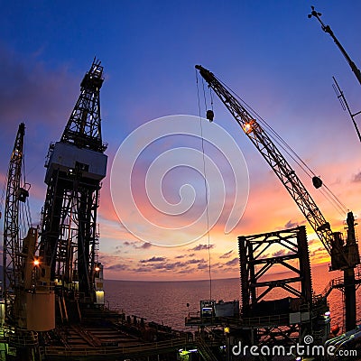 Jack Up Offshore Oil Drilling Rig Stock Photo